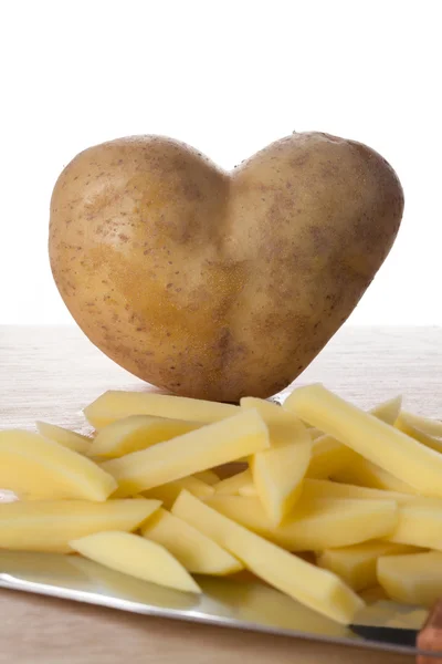 Heart shaped potatoe — Stock Photo, Image