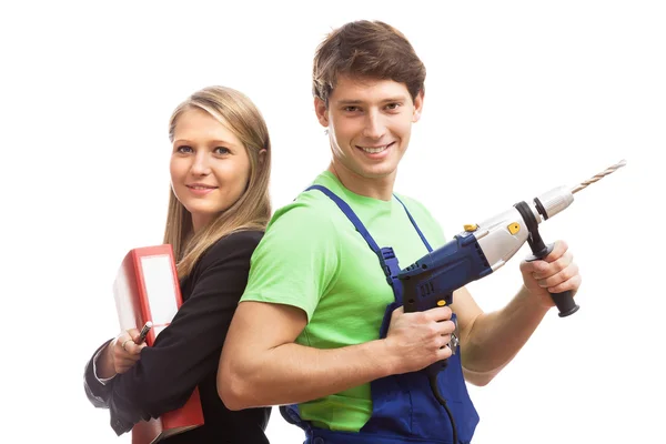 Teamwork in construction company — Stock Photo, Image