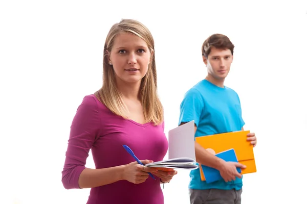 Étudiants avec cahiers — Photo