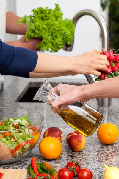 Family cooking — Stock Photo, Image