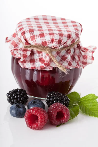 Jar of berry jam — Stock Photo, Image
