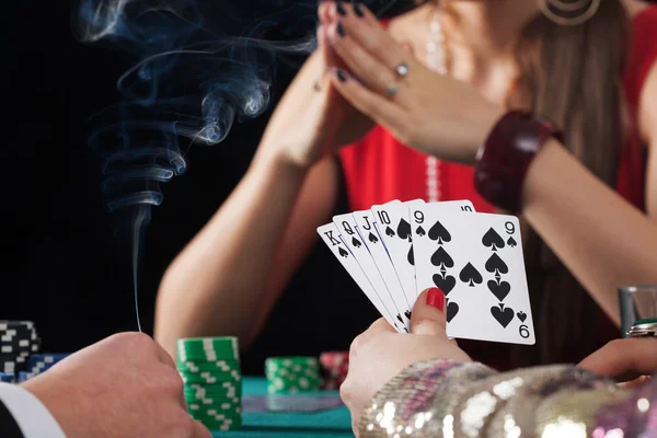 Poker game in casino — Stock Photo, Image