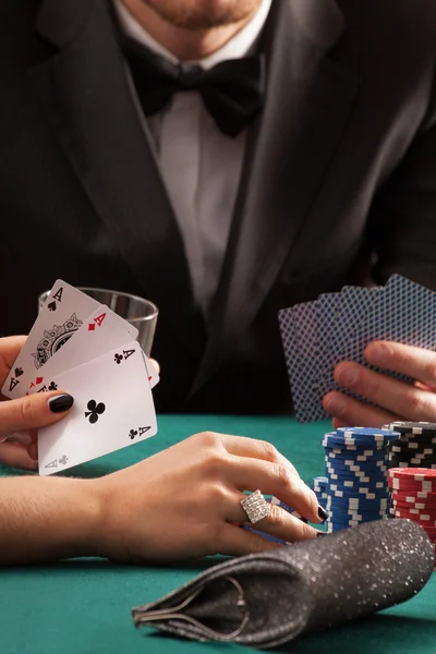 Poker game in casino — Stock Photo, Image