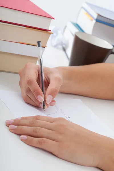 Student in physics during learning — Stock Photo, Image