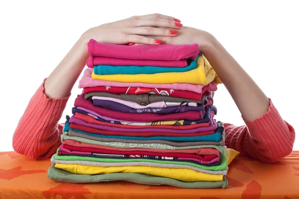 Heap of arranged clothes — Stock Photo, Image