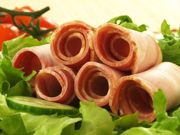 Rolled ham, closeup — Stock Photo, Image