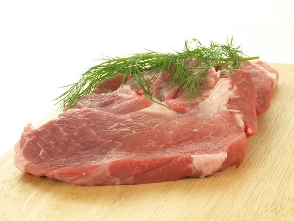 Raw pork shoulder, isolated, closeup Stock Image