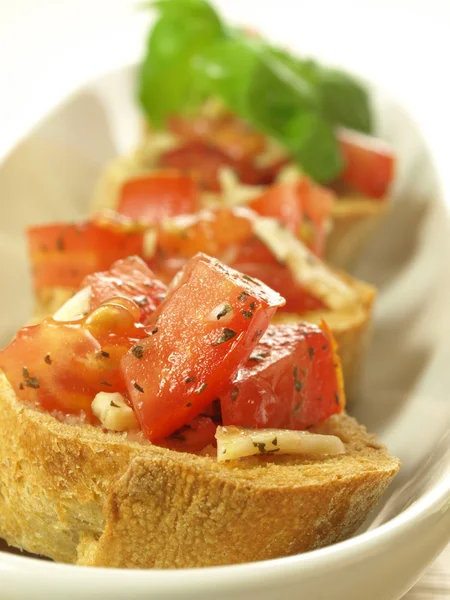 Sabrosa bruschetta, de cerca — Foto de Stock