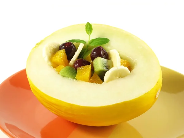 Fruit salad in melon — Stock Photo, Image