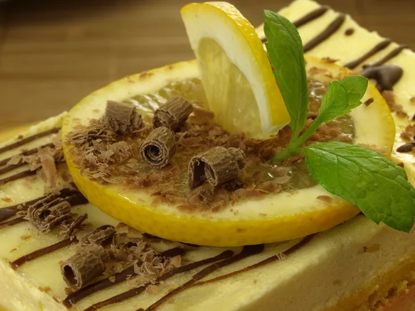 Lemon cake, closeup — Stock Photo, Image