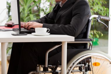 Lawyer on wheelchair clipart