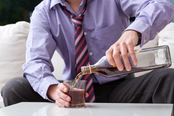 Businessman and alcoholism — Stock Photo, Image