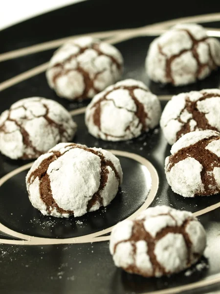 Ručně vyráběné čokoládové cookies, detail — Stock fotografie