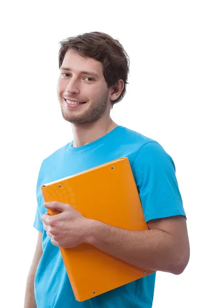 Student met t-shirt — Stockfoto