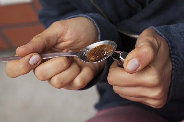 Cooking drugs — Stock Photo, Image