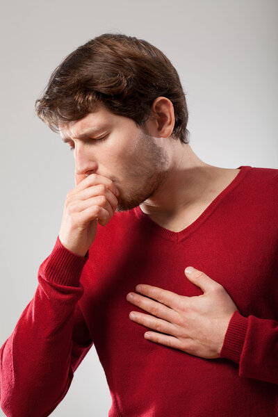 Man coughing