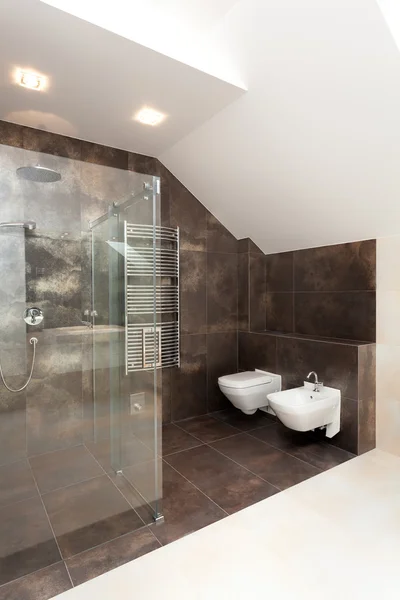 Glass shower in bathroom — Stock Photo, Image