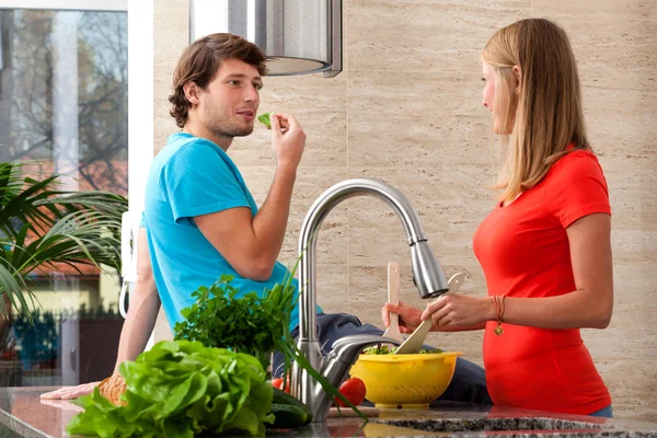 Together in kitchen — Stock Photo, Image