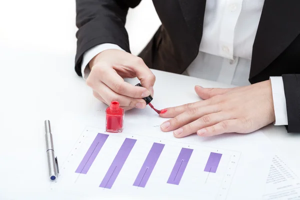 Painting nails at work — Stock Photo, Image