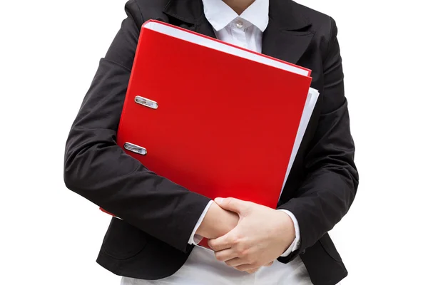 Woman and file binder — Stock Photo, Image