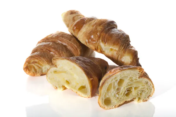 Three fresh croissants — Stock Photo, Image