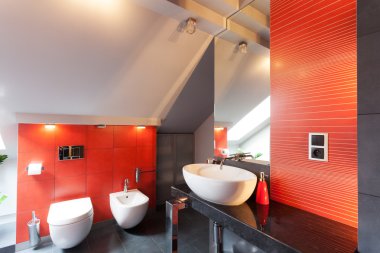Kırmızı banyo iç