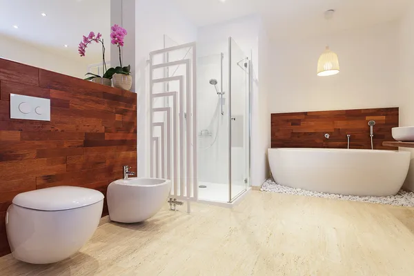 Bright stylish bathroom — Stock Photo, Image