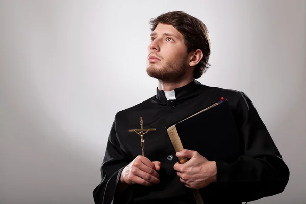 Vicar with bible — Stock Photo, Image