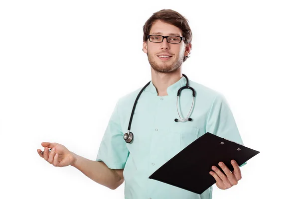 Docteur avec du papier et un stylo — Photo