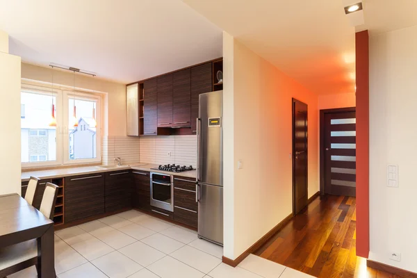 Spacious apartment - kitchen interior — Stock Photo, Image