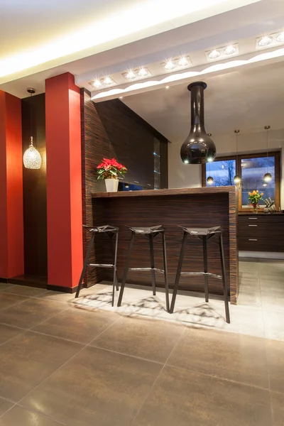 Bar stools in kitchen — Stock Photo, Image