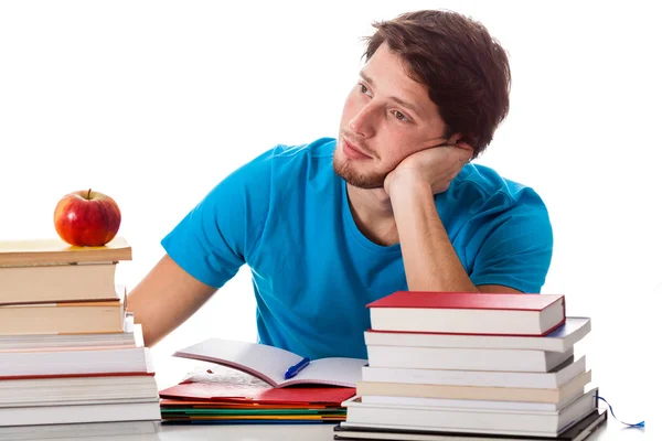 Estudiante reflexivo durante el estudio — Foto de Stock