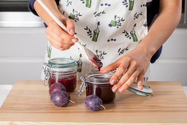 Homemade delicious jams — Stock Photo, Image