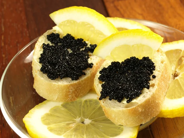Caviar sandwiches — Stock Photo, Image