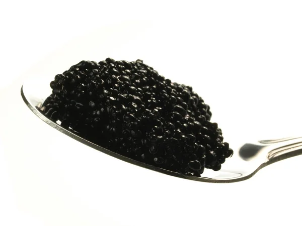 Caviar on spoon — Stock Photo, Image