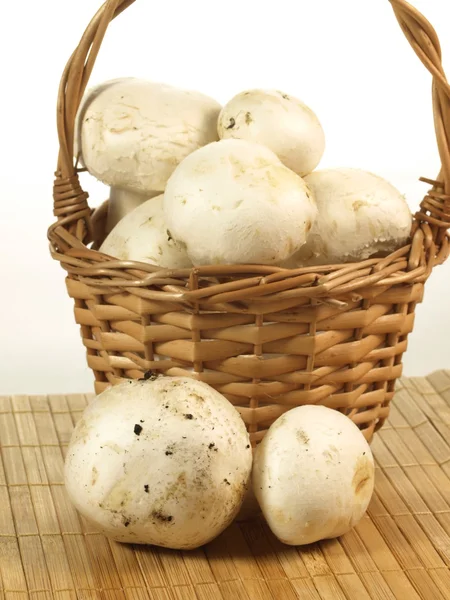 Muschrooms in basket — Stock Photo, Image