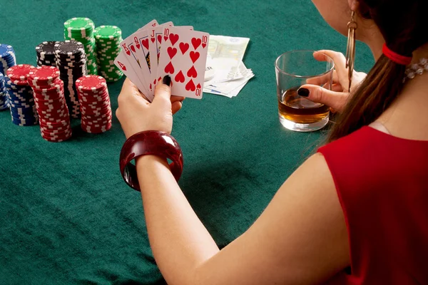 Straight flush poker — Stock Photo, Image