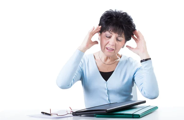 Woman with headache — Stock Photo, Image