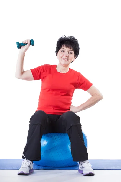 Exercícios na bola — Fotografia de Stock