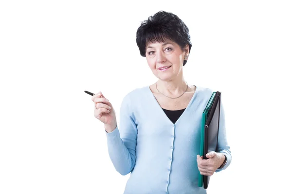 Mujer con suplentes de oficina — Foto de Stock