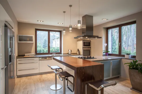 Travertine house - view of a kitchen — Stock Photo, Image