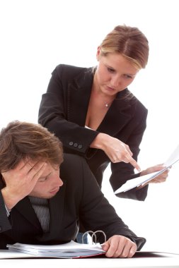 patron ve bıkkın işçi