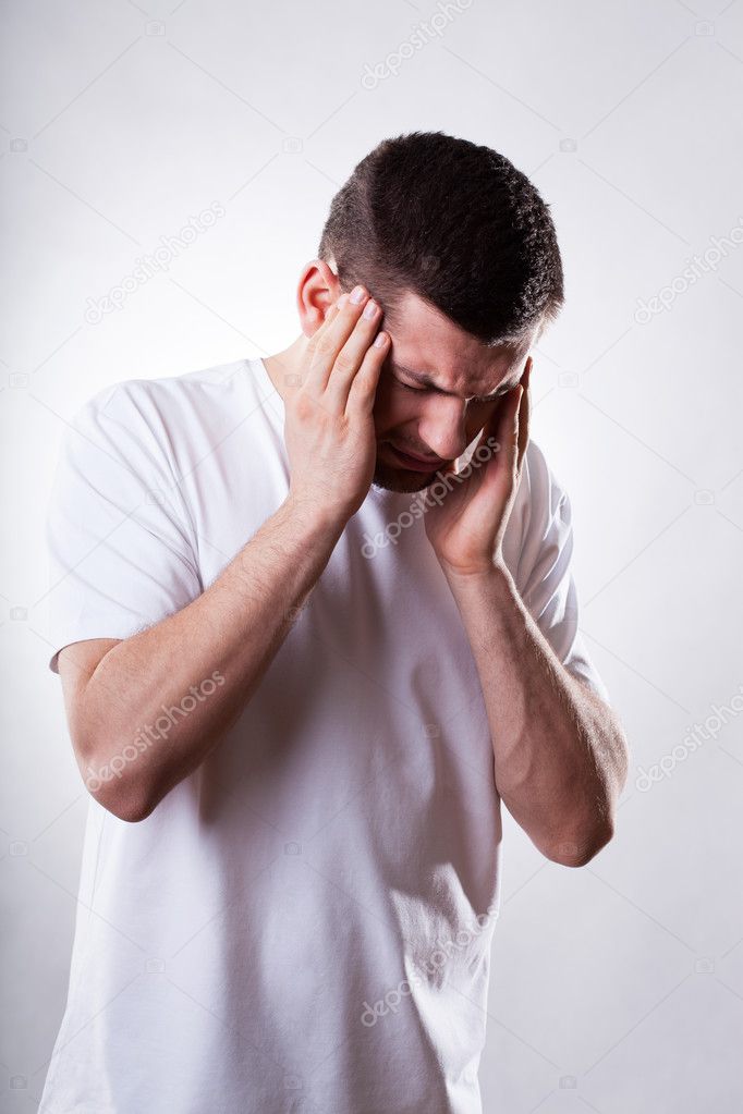 Man with stong headache