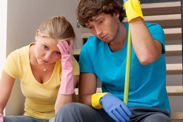 Tired of cleaning — Stock Photo, Image