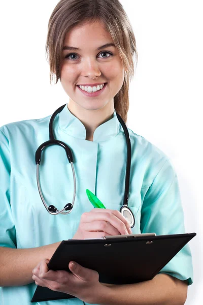 Jonge verpleegster tijdens werk — Stockfoto
