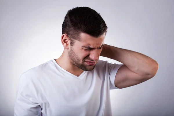 Man with neck pain — Stock Photo, Image