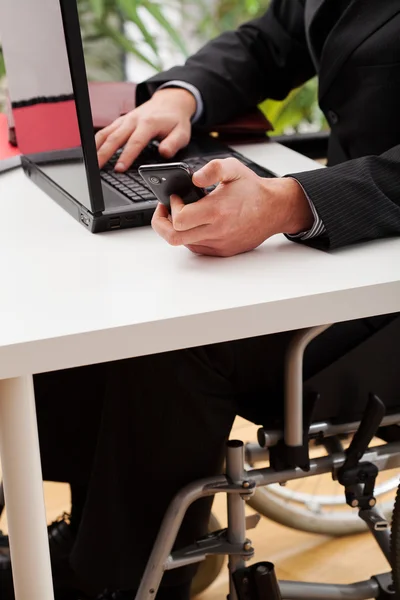 Businessman on wheelchair — Stock Photo, Image