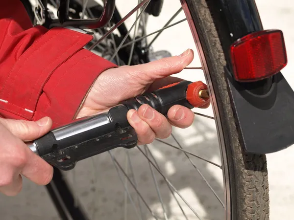 Bicycle pump, close up — Stock Photo, Image