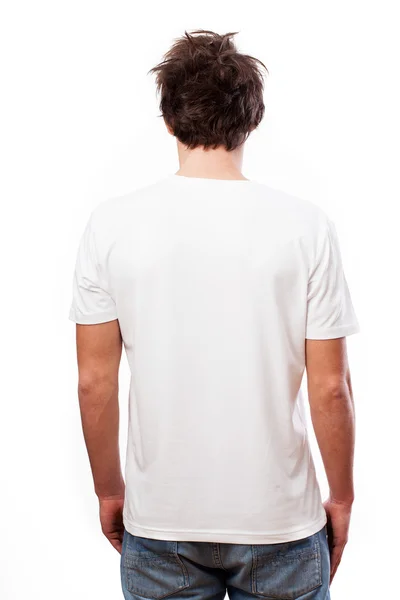 Camiseta blanca trasera en blanco —  Fotos de Stock