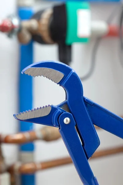 Blue wrench — Stock Photo, Image